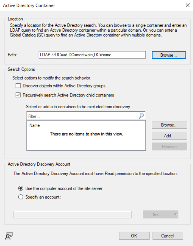 Active Directory Container